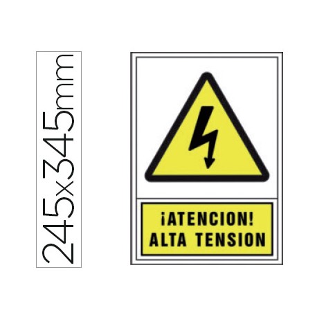 PICTOGRAMA SYSSA SEÑAL DE ADVERTENCIA ATENCION! ALTA TENSION EN PVC 245X345 MM