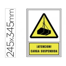 PICTOGRAMA SYSSA SEÑAL DE ADVERTENCIA ATENCION! CARGA SUSPENDIDA EN PVC 245X345 MM