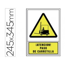 PICTOGRAMA SYSSA SEÑAL DE ADVERTENCIA ATENCION! PASO DE CARRETILLA EN PVC 245X345 MM