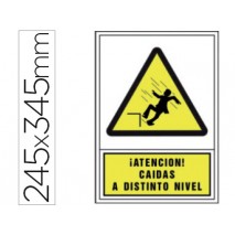 PICTOGRAMA SYSSA SEÑAL DE ADVERTENCIA ATENCION! CAIDAS A DISTINTO NIVEL EN PVC 245X345 MM