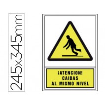 PICTOGRAMA SYSSA SEÑAL DE ADVERTENCIA ATENCION! CAIDAS AL MISMO NIVEL EN PVC 245X345 MM