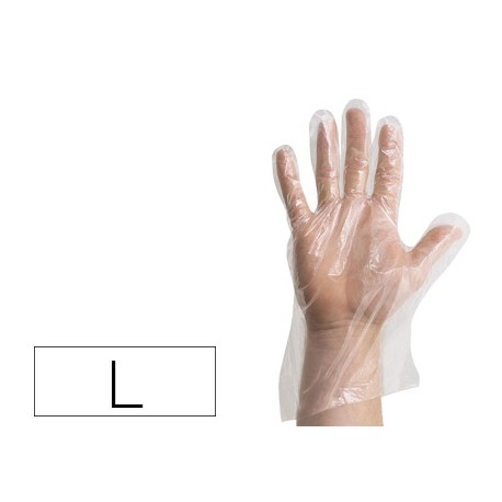 GUANTES GLOVE DESECHABLE POLIETILENO CAJA DE 100 UNIDADES TALLA L