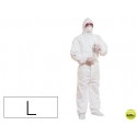 TRAJE DE SEGURIDAD DELTAPLUS POLIPROPILENO CON CAPUCHA DE UN SOLO USO COLOR BLANCO TALLA L