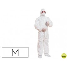 TRAJE DE SEGURIDAD DELTAPLUS POLIPROPILENO CON CAPUCHA DE UN SOLO USO COLOR BLANCO TALLA M