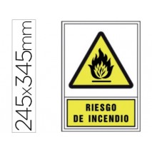 PICTOGRAMA SYSSA SEÑAL DE ADVERTENCIA RIESGO DE INCENDIOEN PVC 245X345 MM