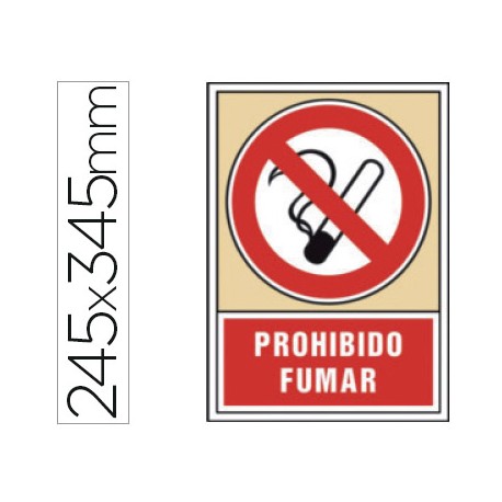 PICTOGRAMA SYSSA SEÑAL DE PROHIBICION PROHIBIDO FUMAR EN PVC 245X345 MM