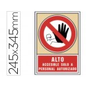PICTOGRAMA SYSSA SEÑAL DE PROHIBICION ALTO ACCESIBLE SOLO A PERSONAL AUTORIZADO EN PVC 245X345 MM