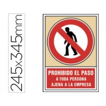 PICTOGRAMA SYSSA SEÑAL DE PROHIBICION PROHIBIDO EL PASO A TODA PERSONA AJENA A LA EMPRESA EN PVC 245