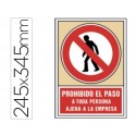 PICTOGRAMA SYSSA SEÑAL DE PROHIBICION PROHIBIDO EL PASO A TODA PERSONA AJENA A LA EMPRESA EN PVC 245