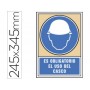 PICTOGRAMA SYSSA SEÑAL DE OBLIGACION ES OBLIGATORIO EL USO DE CASCO EN PVC 245X345 MM