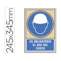 PICTOGRAMA SYSSA SEÑAL DE OBLIGACION ES OBLIGATORIO EL USO DE CASCO EN PVC 245X345 MM