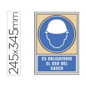 PICTOGRAMA SYSSA SEÑAL DE OBLIGACION ES OBLIGATORIO EL USO DE CASCO EN PVC 245X345 MM