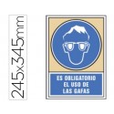 PICTOGRAMA SYSSA SEÑAL DE OBLIGACION ES OBLIGATORIO EL USO DE LAS GAFAS EN PVC 245X345 MM