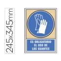 PICTOGRAMA SYSSA SEÑAL DE OBLIGACION ES OBLIGATORIO EL USO DE LOS GUANTES EN PVC 245X345 MM