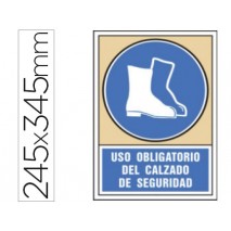 PICTOGRAMA SYSSA SEÑAL DE OBLIGACION USO OBLIGATORIO DEL CALZADO DE SEGURIDAD EN PVC 245X345 MM