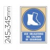 PICTOGRAMA SYSSA SEÑAL DE OBLIGACION USO OBLIGATORIO DEL CALZADO DE SEGURIDAD EN PVC 245X345 MM