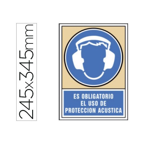 PICTOGRAMA SYSSA SEÑAL DE OBLIGACION ES OBLIGATORIO EL USO DE PROTECCION ACUSTICA EN PVC 245X345 MM
