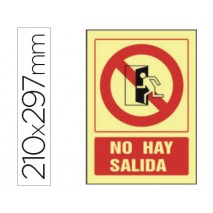 PICTOGRAMA SYSSA SEÑAL DE NO HAY SALIDA EN PVC FOTOLUMINISCENTE 210X297 MM