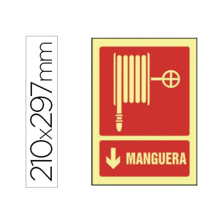 PICTOGRAMA SYSSA SEÑAL DE MANGUERA EN PVC FOTOLUMINISCENTE 210X297 MM