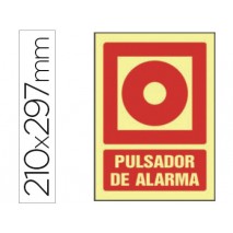 PICTOGRAMA SYSSA SEÑAL DE PULSADOR DE ALARMA EN PVC FOTOLUMINISCENTE 210X297 MM