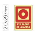 PICTOGRAMA SYSSA SEÑAL DE PULSADOR DE ALARMA EN PVC FOTOLUMINISCENTE 210X297 MM