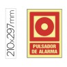 PICTOGRAMA SYSSA SEÑAL DE PULSADOR DE ALARMA EN PVC FOTOLUMINISCENTE 210X297 MM