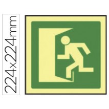 PICTOGRAMA SYSSA SEÑAL DE SALIDA DE EMERGENCIA IZQUIERDA EN PVC FOTOLUMINISCENTE 224X224 MM