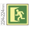 PICTOGRAMA SYSSA SEÑAL DE SALIDA DE EMERGENCIA IZQUIERDA EN PVC FOTOLUMINISCENTE 224X224 MM