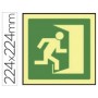 PICTOGRAMA SYSSA SEÑAL DE SALIDA DE EMERGENCIA DERECHA EN PVC FOTOLUMINISCENTE 224X224 MM