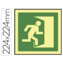 PICTOGRAMA SYSSA SEÑAL DE SALIDA DE EMERGENCIA DERECHA EN PVC FOTOLUMINISCENTE 224X224 MM