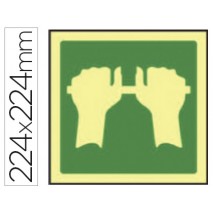 PICTOGRAMA SYSSA SEÑAL DE BARRA ANTIPANICO EN PVC FOTOLUMINISCENTE 224X224 MM