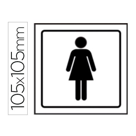 PICTOGRAMA SYSSA SEÑAL DE ASEOS SEÑORAS EN PVC 105X105 MM