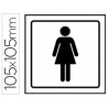 PICTOGRAMA SYSSA SEÑAL DE ASEOS SEÑORAS EN PVC 105X105 MM