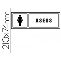 PICTOGRAMA SYSSA SEÑAL DE ASEOS SEÑORAS EN PVC 210X74 MM