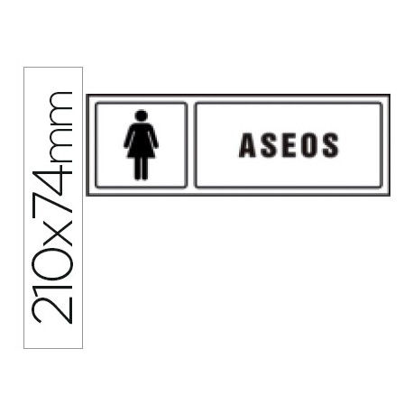 PICTOGRAMA SYSSA SEÑAL DE ASEOS SEÑORAS EN PVC 210X74 MM