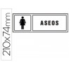 PICTOGRAMA SYSSA SEÑAL DE ASEOS SEÑORAS EN PVC 210X74 MM