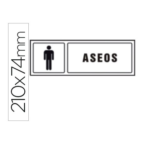 PICTOGRAMA SYSSA SEÑAL DE ASEOS CABALLEROS EN PVC 210X74 MM