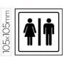 PICTOGRAMA SYSSA SEÑAL DE ASEOS CABALLEROS-SEÑORAS EN PVC 105X105 MM