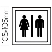 PICTOGRAMA SYSSA SEÑAL DE ASEOS CABALLEROS-SEÑORAS EN PVC 105X105 MM