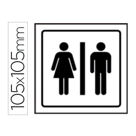 PICTOGRAMA SYSSA SEÑAL DE ASEOS CABALLEROS-SEÑORAS EN PVC 105X105 MM