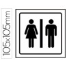 PICTOGRAMA SYSSA SEÑAL DE ASEOS CABALLEROS-SEÑORAS EN PVC 105X105 MM