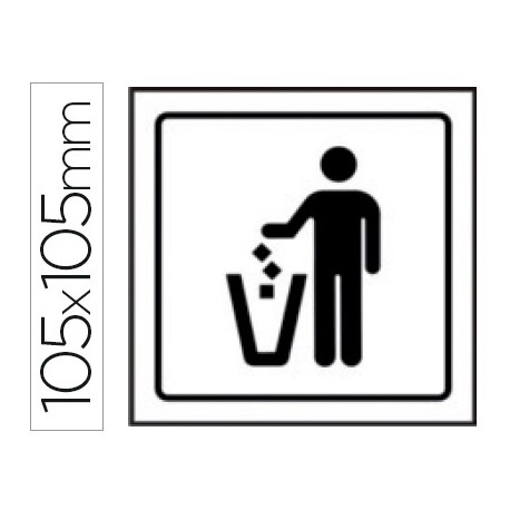 PICTOGRAMA SYSSA SEÑAL DE PAPELERA EN PVC 105X105 MM