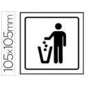 PICTOGRAMA SYSSA SEÑAL DE PAPELERA EN PVC 105X105 MM