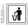 PICTOGRAMA SYSSA SEÑAL DE PAPELERA EN PVC 105X105 MM