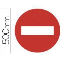 PICTOGRAMA SYSSA SEÑAL VIAL ENTRADA PROHIBIDA EN ACERO GALVANIZADO 500 MM