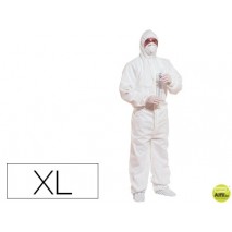 TRAJE DE SEGURIDAD DELTAPLUS POLIPROPILENO CON CAPUCHA DE UN SOLO USO COLOR BLANCO TALLA XL
