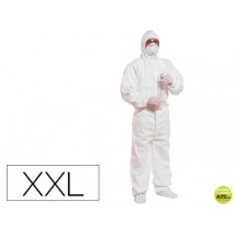 TRAJE DE SEGURIDAD DELTAPLUS POLIPROPILENO CON CAPUCHA DE UN SOLO USO COLOR BLANCO6 TALLA XXL