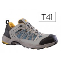 ZAPATOS DE SEGURIDAD DELTAPLUS X-RUN DE PIEL SERRAJE NOBUCK PUNTERA Y SUELA COMPOSITE GRIS-NARANJA T