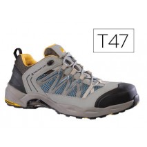 ZAPATOS DE SEGURIDAD DELTAPLUS X-RUN DE PIEL SERRAJE NOBUCK PUNTERA Y SUELA COMPOSITE GRIS-NARANJA T