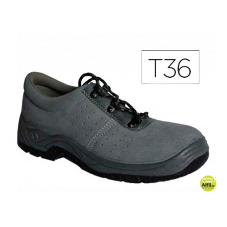 ZAPATOS FARU DE SEGURIDAD CON PUNTERA DE ACERO COLOR GRIS TALLA 36